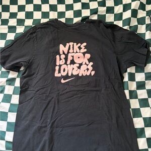 Nike Black Tee with Pink Slogan